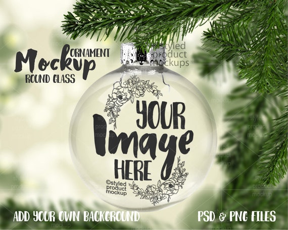Download Clear Round Christmas Ornament Mockup Template Add Your Own Etsy