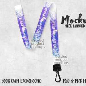 Dye sublimation lanyard Mockup | Add your own image and background