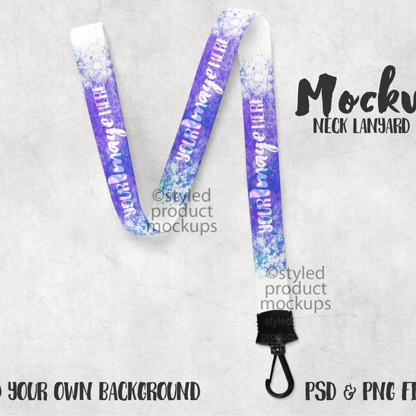 Dye sublimation lanyard Mockup | Add your own image and background