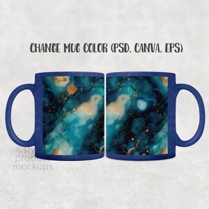 Svart muggmodellpaket | 11oz sublimeringsmugg PSD PNG Canva-ram bild 9