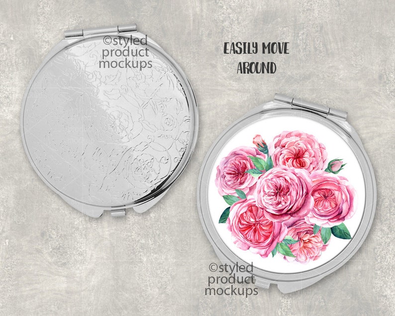 Download Round compact mirror mockup template Add your own image ...