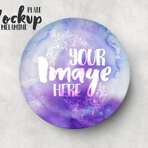 Melamine dinner plate mockup template| personalized plate mockup | Flat Lay | Stock Photography