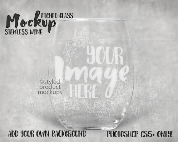 Download Laser Etched Stemless Wine Glass Mockup Add Your Own Image Etsy