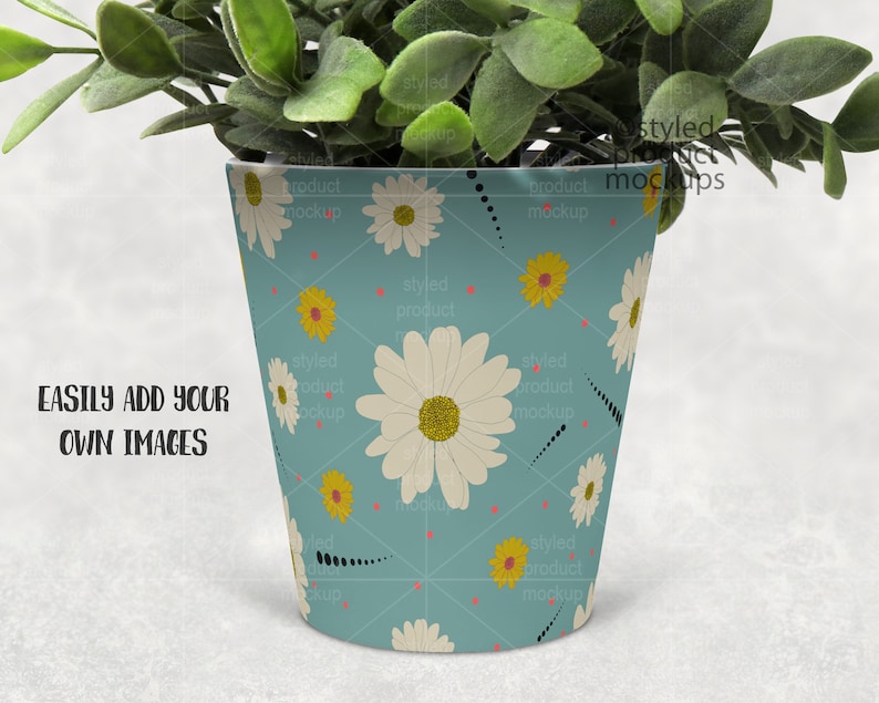 Dye Sublimation Flower Pot Mockup Add Your Own Image and Etsy UK
