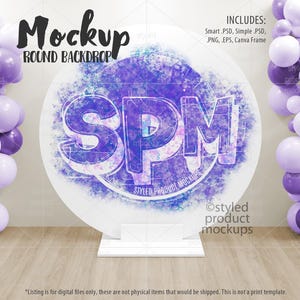 Party decor round backdrop Mockup | Add your own image