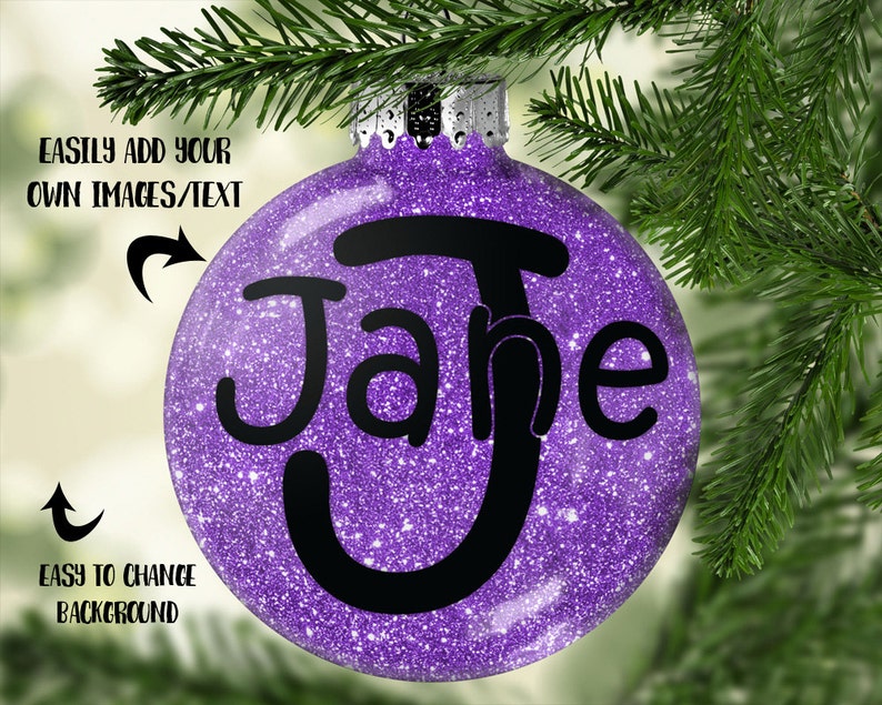 Download Glitter Christmas Ornament Mockup Template Glitter Filled ...