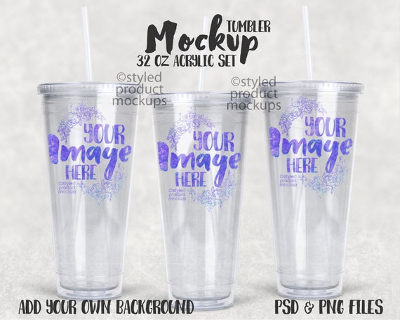 32 Oz Acrylic Tumbler Mockup: XL Classic Design (PSD & PNG) - Etsy Canada