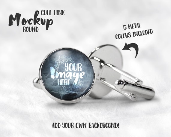Download Round Cuff Links Mockup Template Cabochon cufflinks Front | Etsy