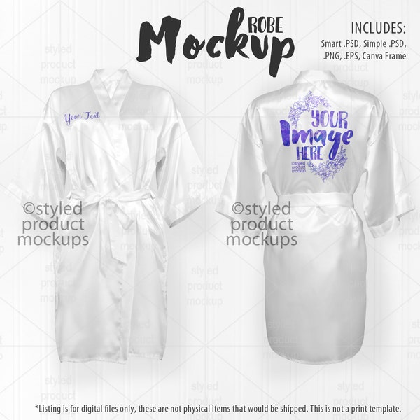 Satin kimono robe mockup | Add your own image and background