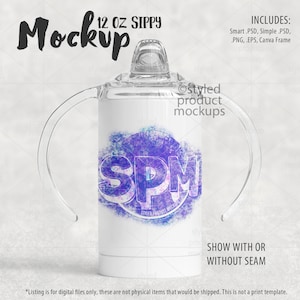12 Unzen Schnabeltasse Mockup für Dye Sublimation | Fügen Sie Ihr eigenes Bild und Hintergrund hinzu