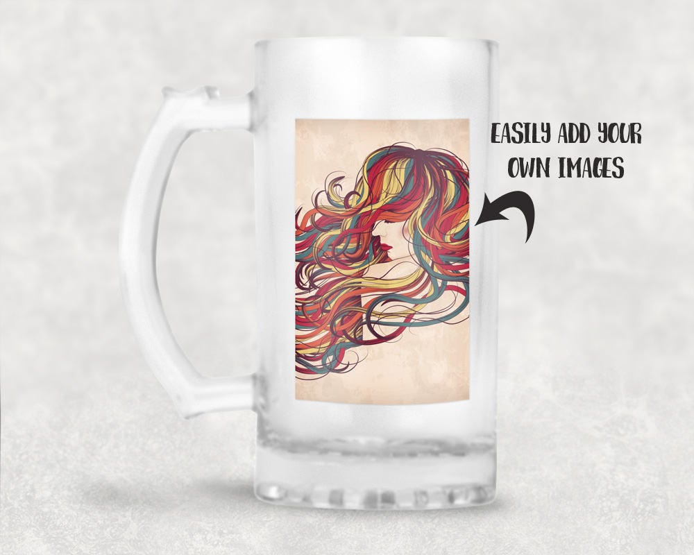 Download Frosted glass stein mockup template Dye Sublimation Beer ...
