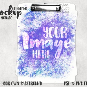 Dye sublimation Monaco 9.76 x 12.68 clipboard Mockup | Add your own image and background