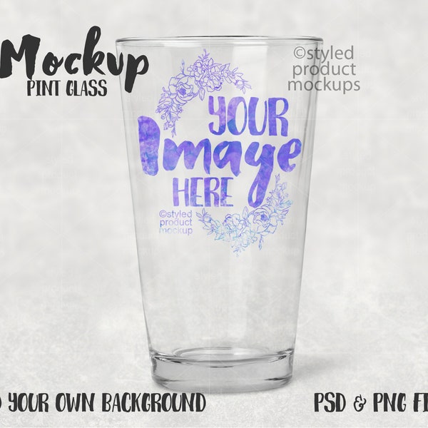 Pint glass mockup | Add your own image and background