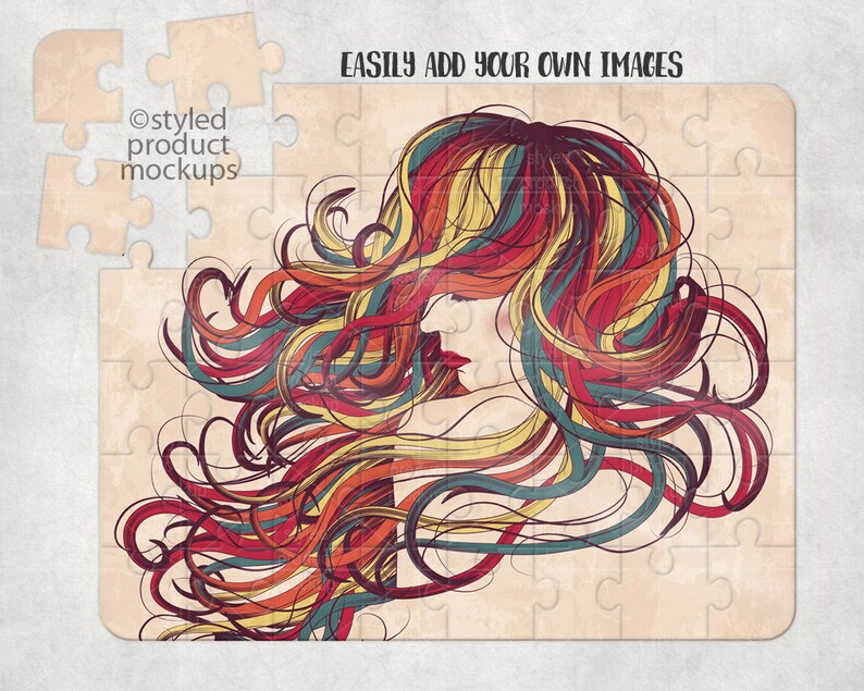 Download Dye sublimation 48 piece jigsaw puzzle mockup template Add ...