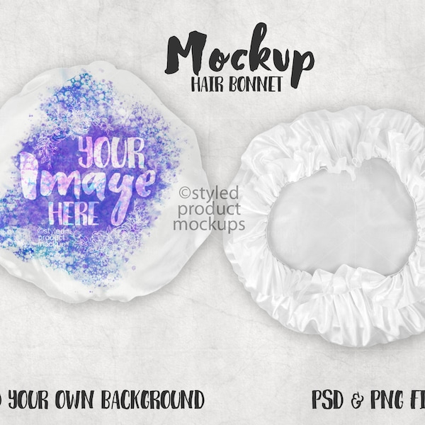 Dye sublimation hair bonnet Mockup | Add your own image and background