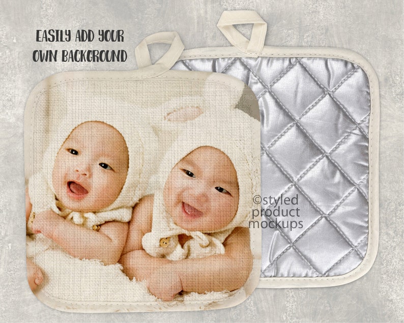 Download Dye sublimation linen pot holder mockup Add your own image ...