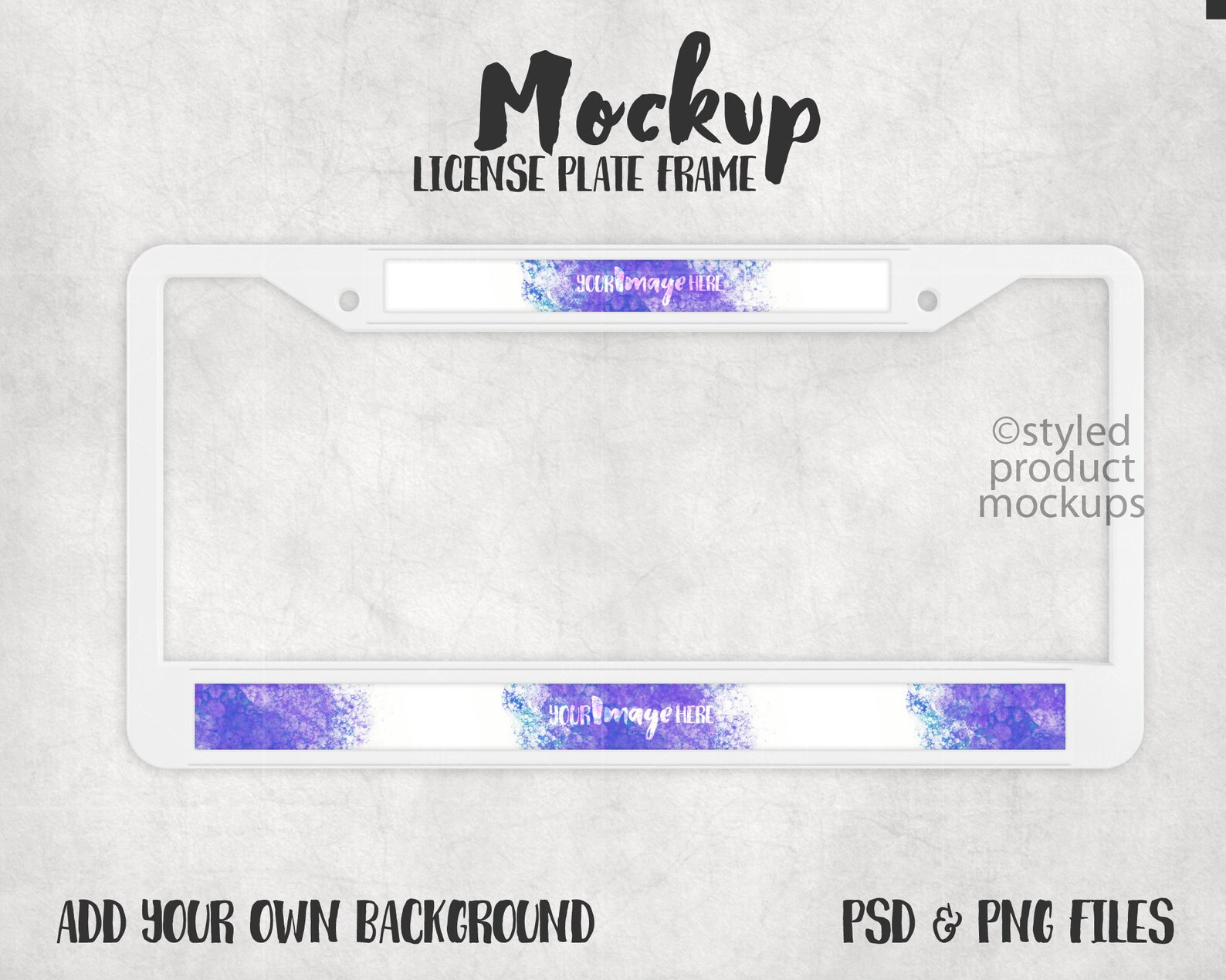 Dye Sublimation License Plate Frame Mockup Add Your Own Etsy