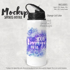 Dye sublimation sports bottle Mockup | Add your own image and background | Canva Frame Mockup