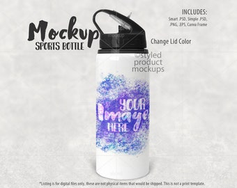 Dye sublimation sports bottle Mockup | Add your own image and background | Canva Frame Mockup