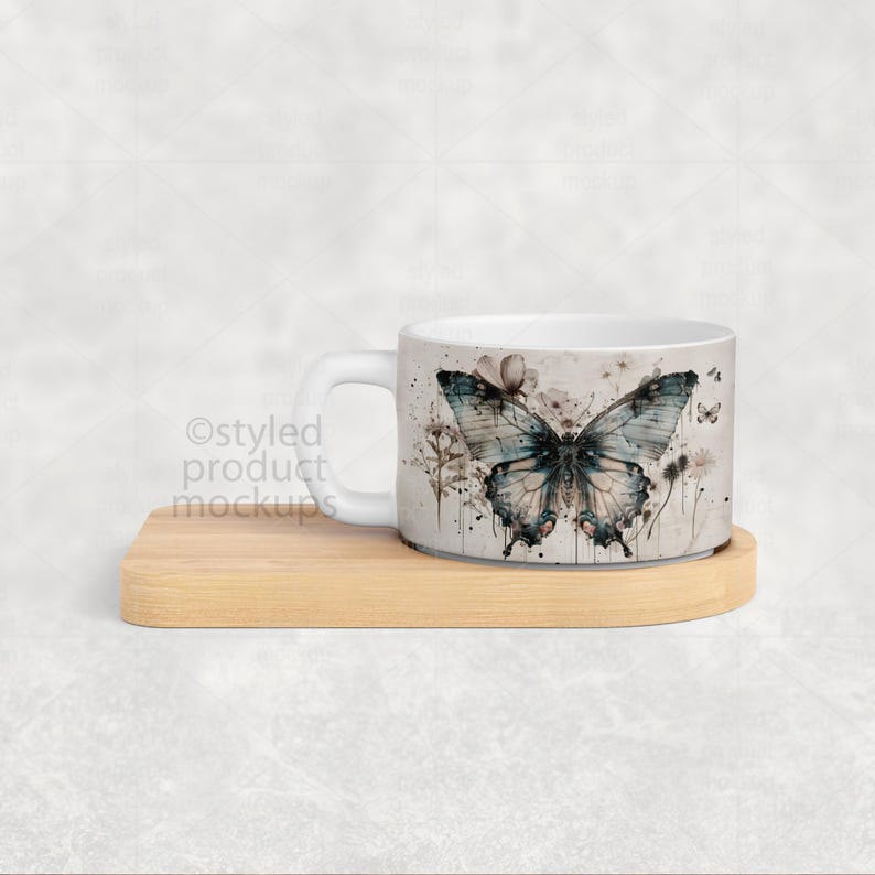 Matte Mug on Bamboo Tray Mockup (PSD, Canva, PNG) image 8