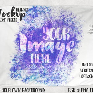 Dye sublimation fleece baby blanket mockup Add your own image and background image 1