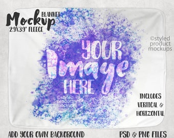 Dye sublimation  fleece baby blanket mockup | Add your own image and background