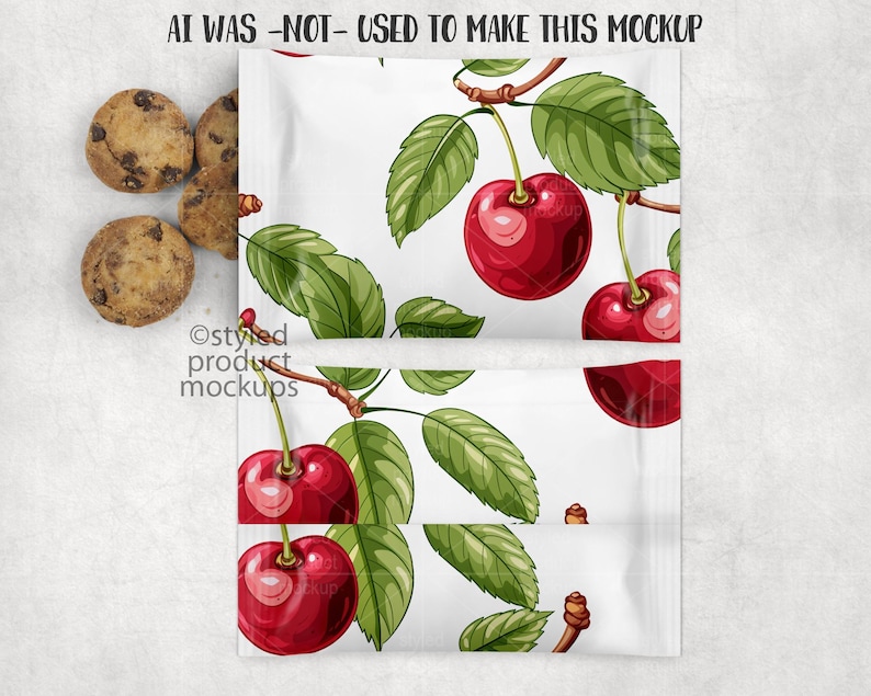 Chocolate chip mini cookie wrapper party favor Mockup | Add your own image and background | Canva frame mockup image 6