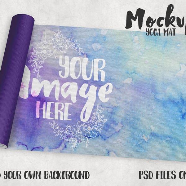 Two sided Yoga Mat template mockup | Add your own image and background