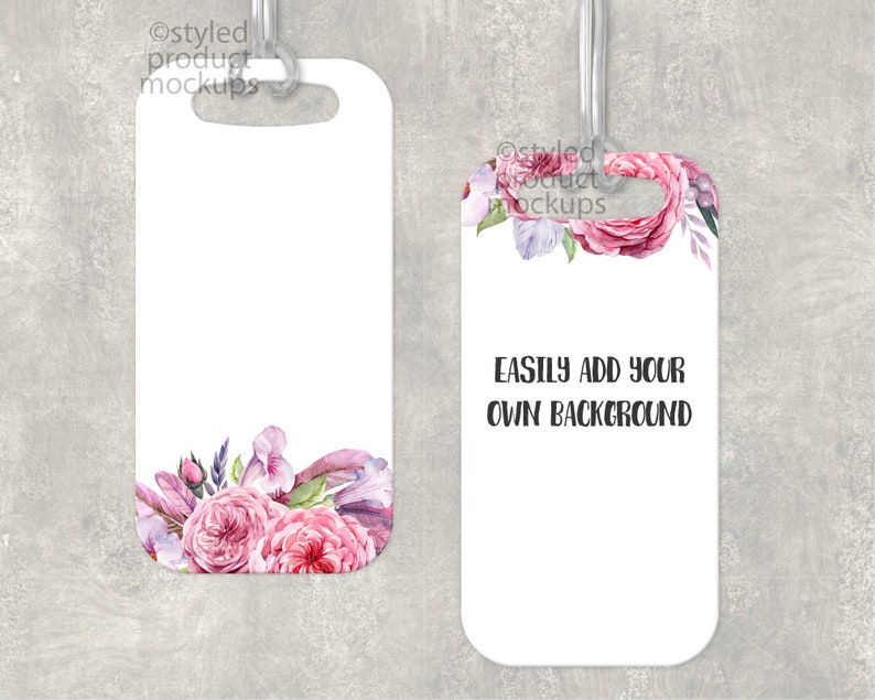 Dye sublimation rectangle 4624 luggage tag mockup template | Etsy