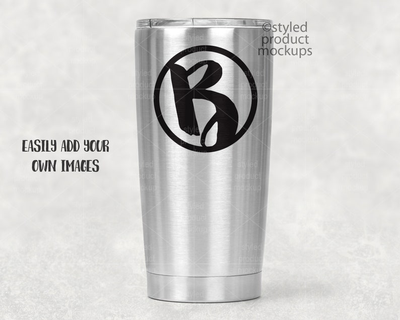 Download 20 oz Stainless Steel tumbler Mockup Add your own image and | Etsy