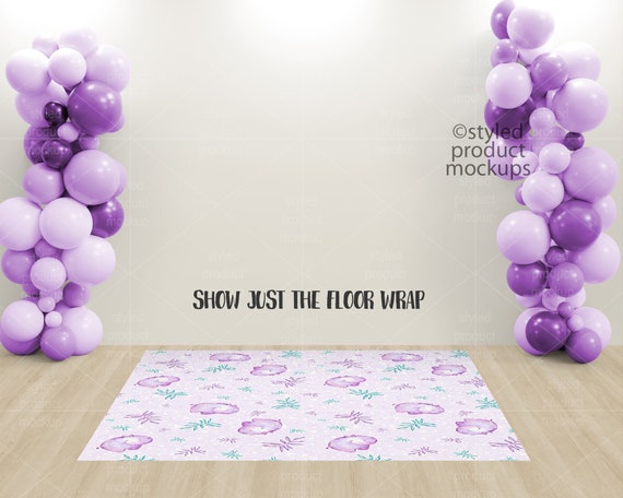 Party decor backdrop and floor decal Mockup | Add your own image