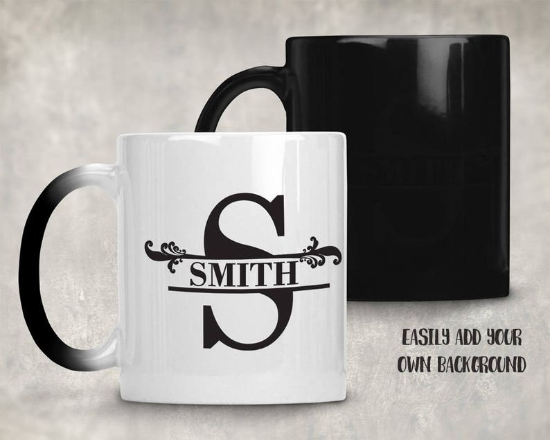 Color changing coffee mug template mockup Dye Sublimation