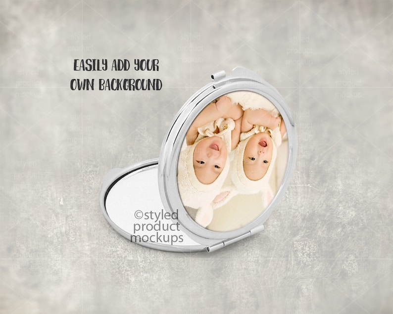 Download Round compact mirror mockup template Add your own image ...
