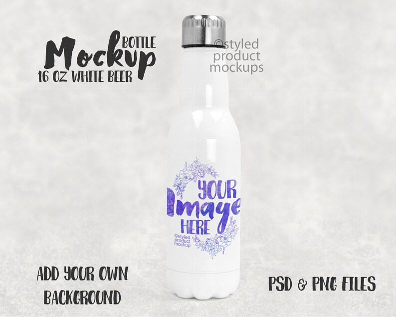 Download Dye sublimation 16 oz white beer bottle mockup Add your own | Etsy