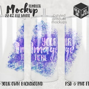22 oz STRAIGHT thick GLOW IN THE DARK Sublimation ready hookah