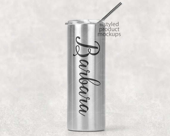 20 Oz Stainless Steel Skinny Tumbler Mockup Add Your Own Etsy