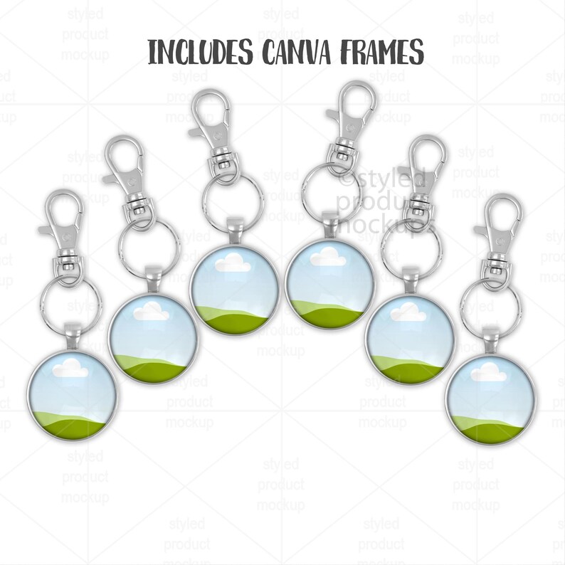 Sjabloonsjabloon ronde sleutelhanger | Party Favor-cadeauset (digitale download) afbeelding 9
