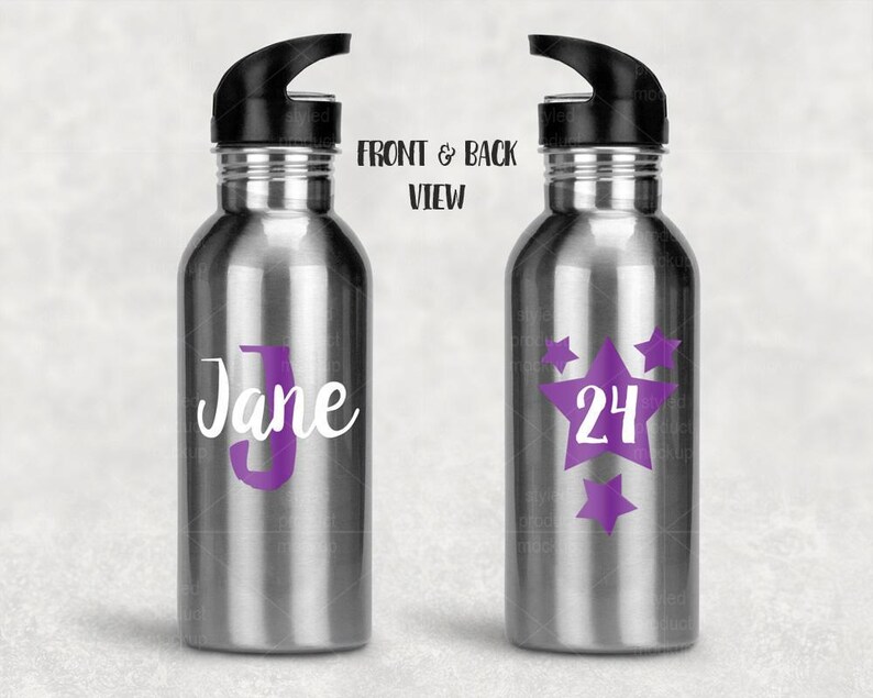 Download Sublimation Stainless Steel water bottle with straw mockup | Etsy