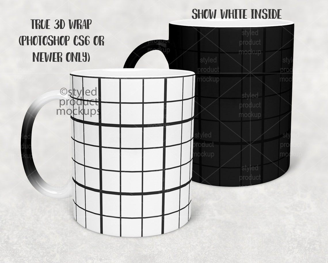 Dye sublimation 11oz color changing magic mug Mockup Add