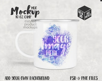 Dye sublimation 11oz camp muge Mockup | Add your own image and background