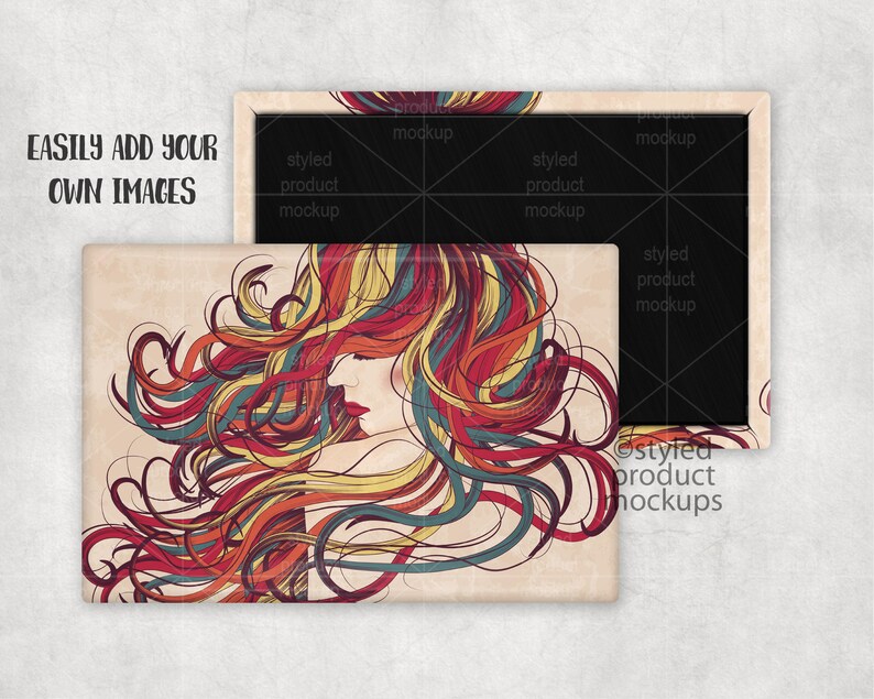 Download Rectangle shaped 2X3 inch horizontal magnet Mockup Add ...