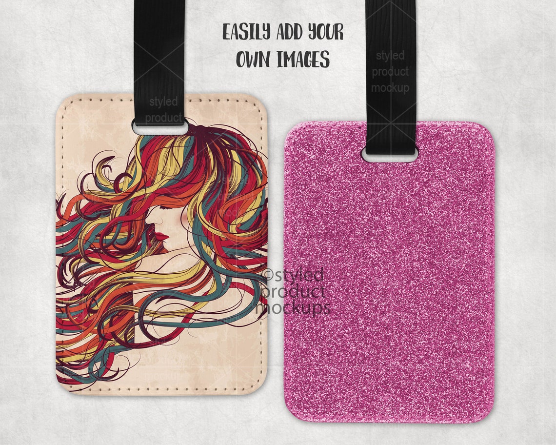 Dye Sublimation PU Leather Rectangle Luggage Tag With Glitter Etsy