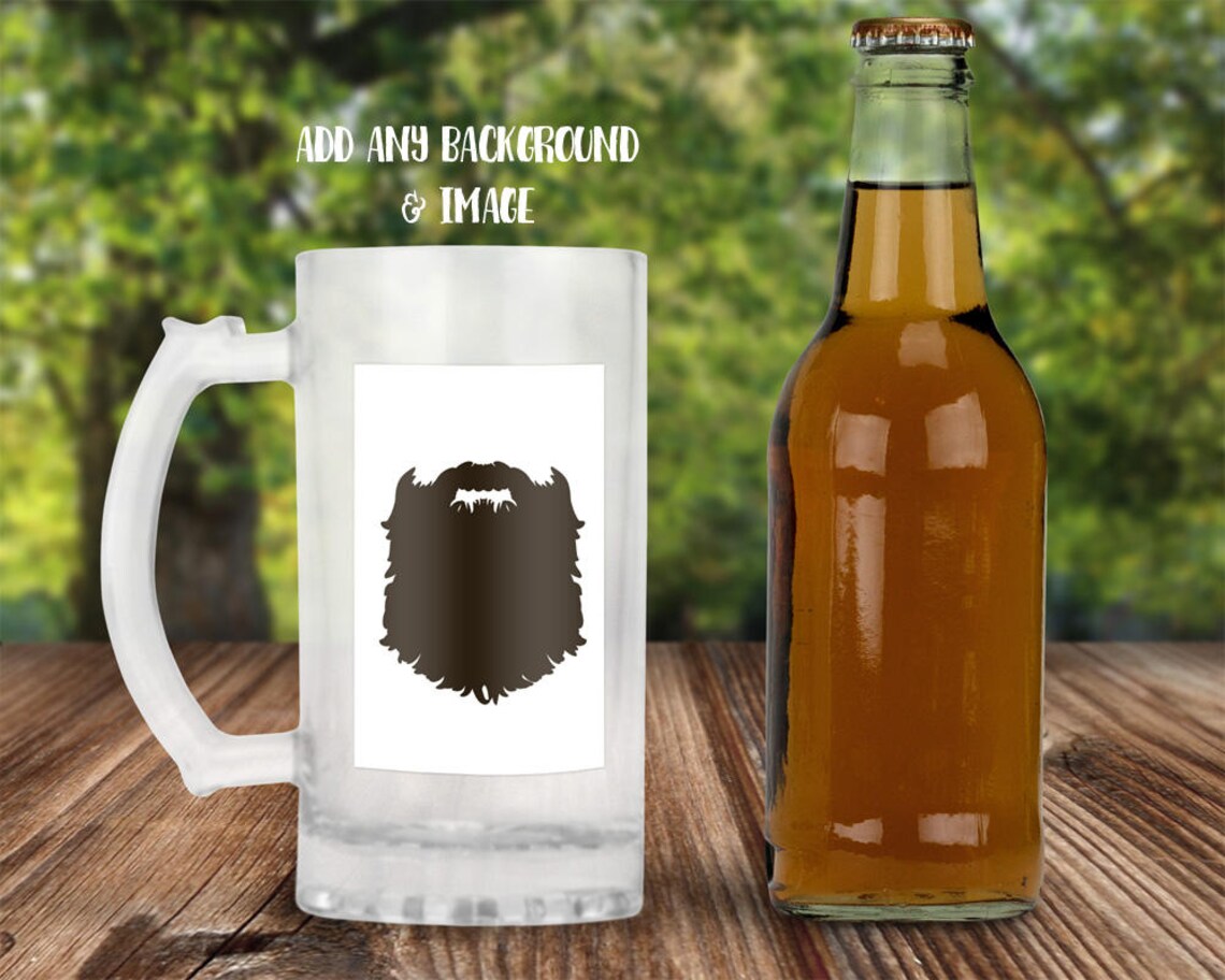 Frosted glass stein mockup template Dye Sublimation Beer Mug Etsy