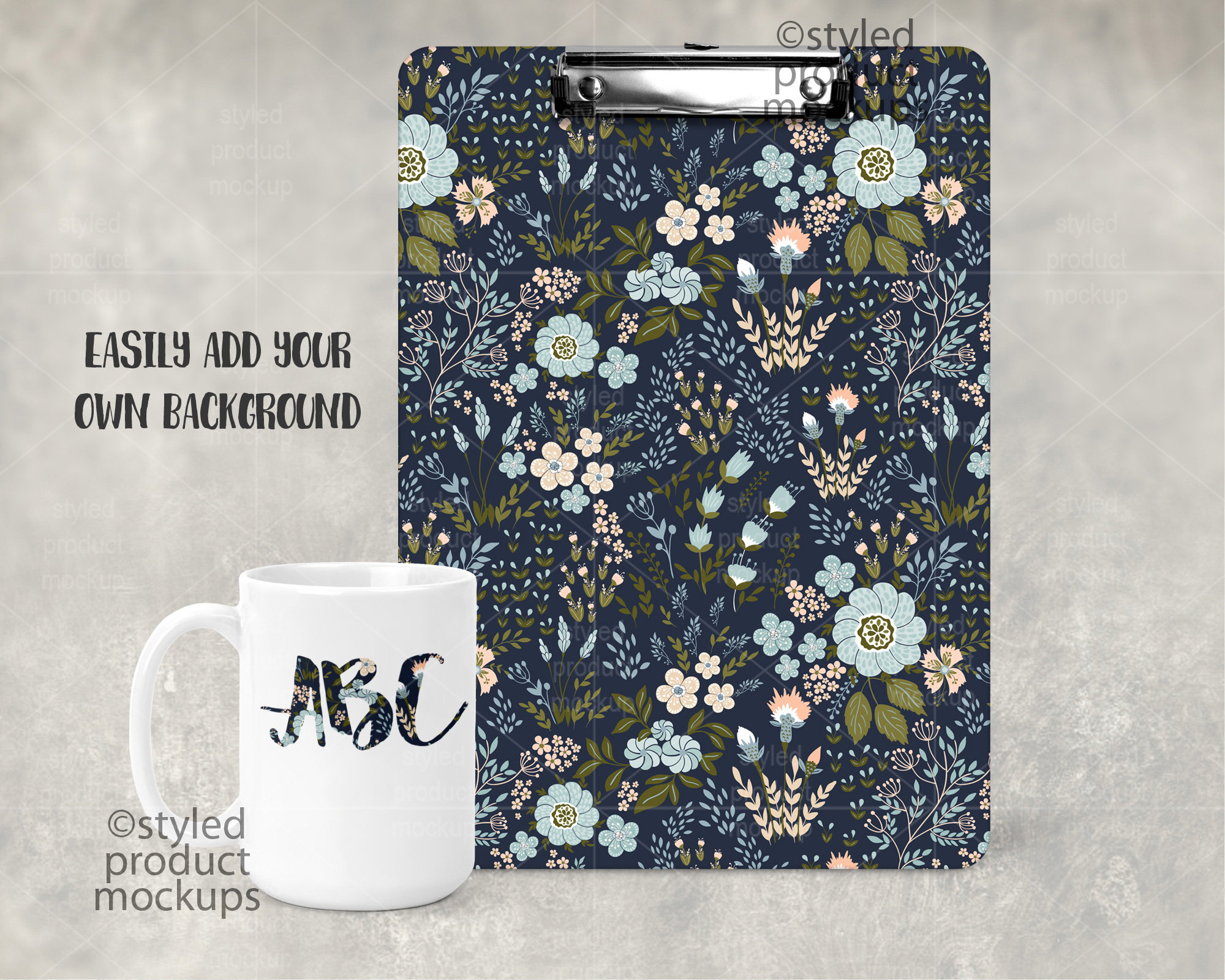 Dye sublimation 9 x 12.5 basic clipboard with 15 oz mug Mockup Etsy