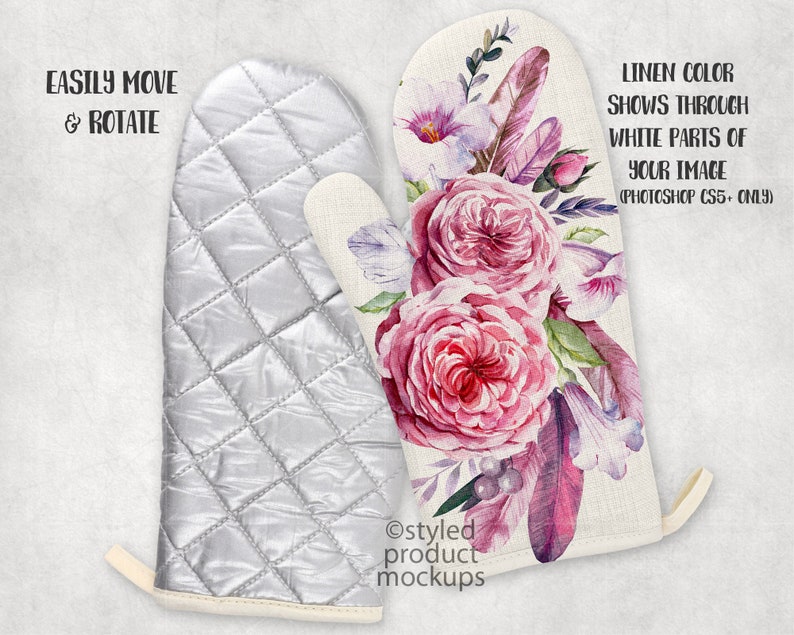 Download Dye sublimation linen oven mitt mockup Add your own image ...