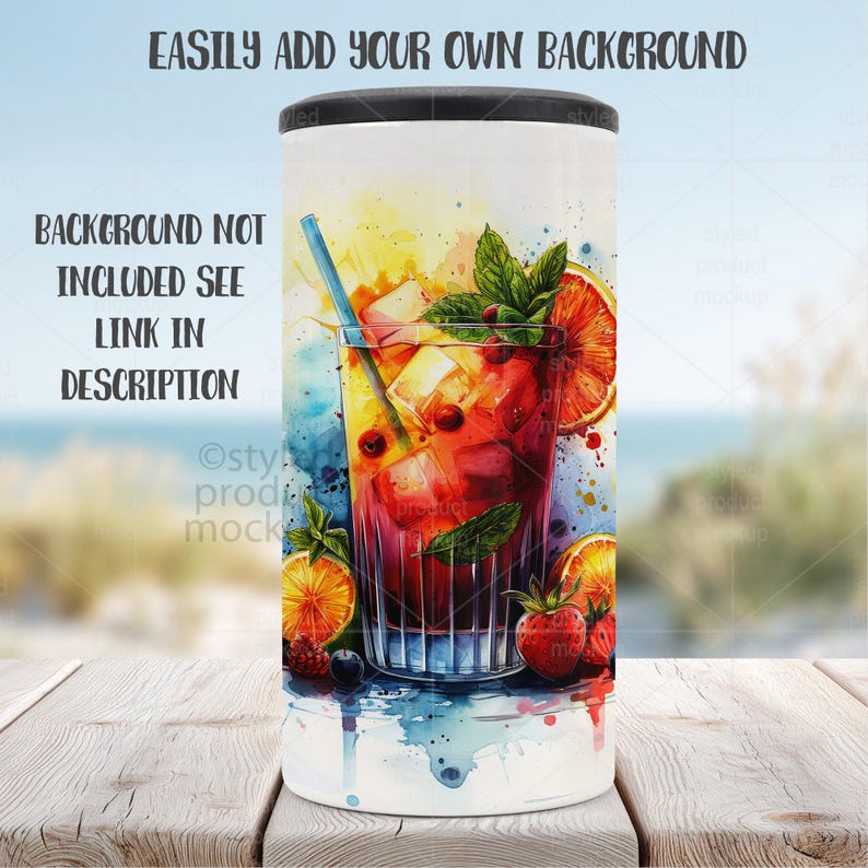 Mockup 4-in-1 blikjeskoeler (PSD, canvas, png) afbeelding 3