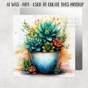 10x10 Aluminum Photo Panel Mockup | Sublimation Square Aluminum | PSD, PNG, Canva, EPS image 5