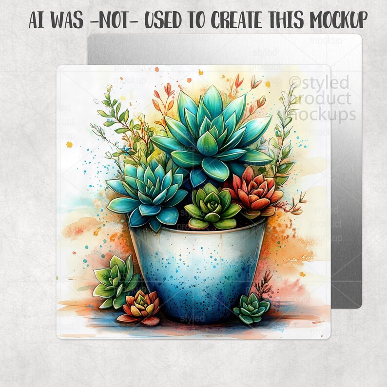 10x10 Aluminum Photo Panel Mockup | Sublimation Square Aluminum | PSD, PNG, Canva, EPS image 5