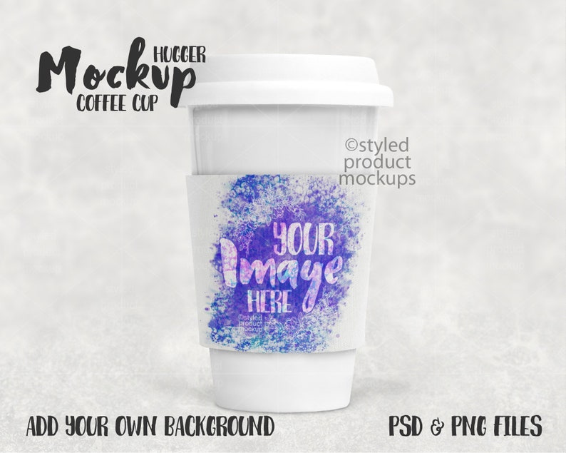 Download Dye sublimation travel coffee cup sleeve mockup Add your ...