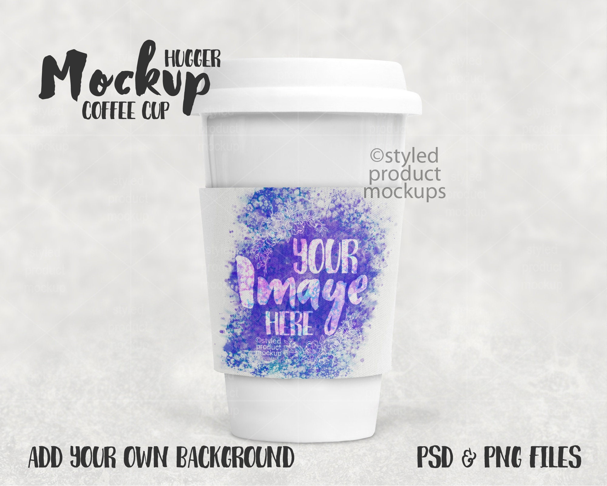 Dye Sublimation Travel Coffee Cup Sleeve Mockup Add Your Own Etsy